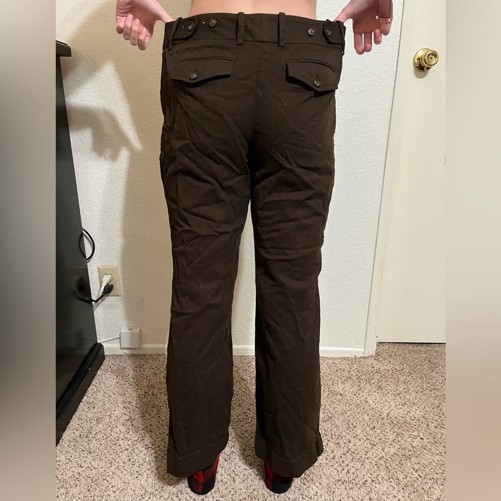 low rise flare brown pant